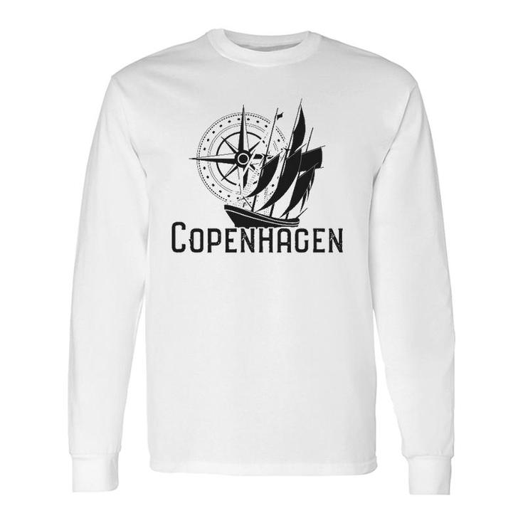 Copenhagen Nautical Sailboat Denmark Patriotic Long Sleeve T-Shirt T-Shirt