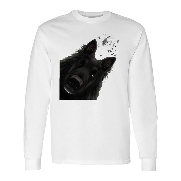 Curious Belgian Shepherd Dog Groenendael Long Sleeve T-Shirt T-Shirt