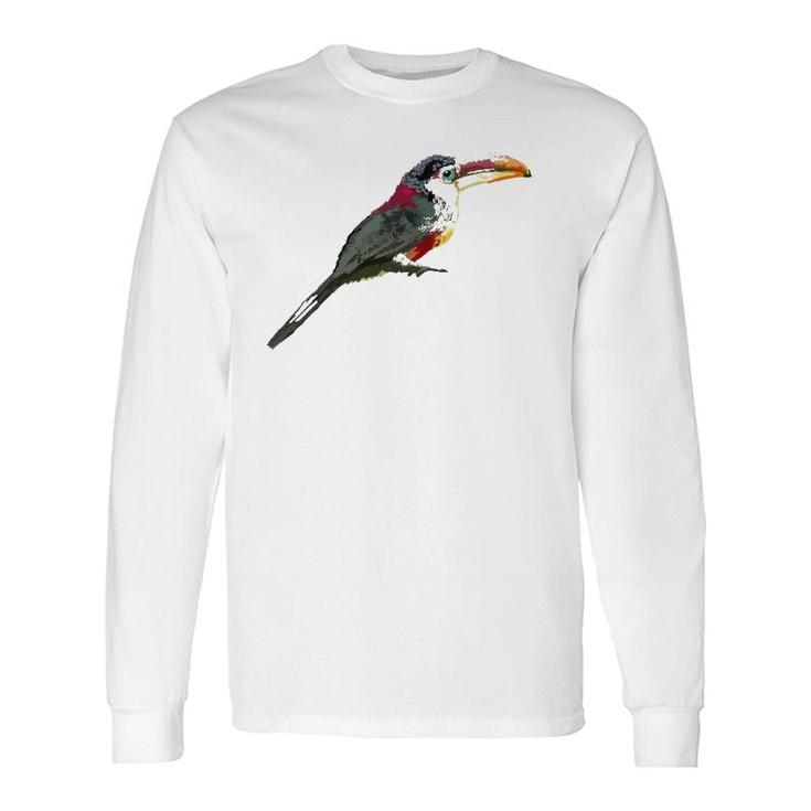 Curl Crested Aracari Birdtee Long Sleeve T-Shirt T-Shirt