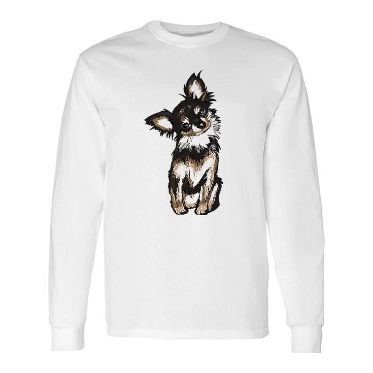 Cute Chihuahua Dog Illustration Chihuahua Owner Long Sleeve T-Shirt T-Shirt