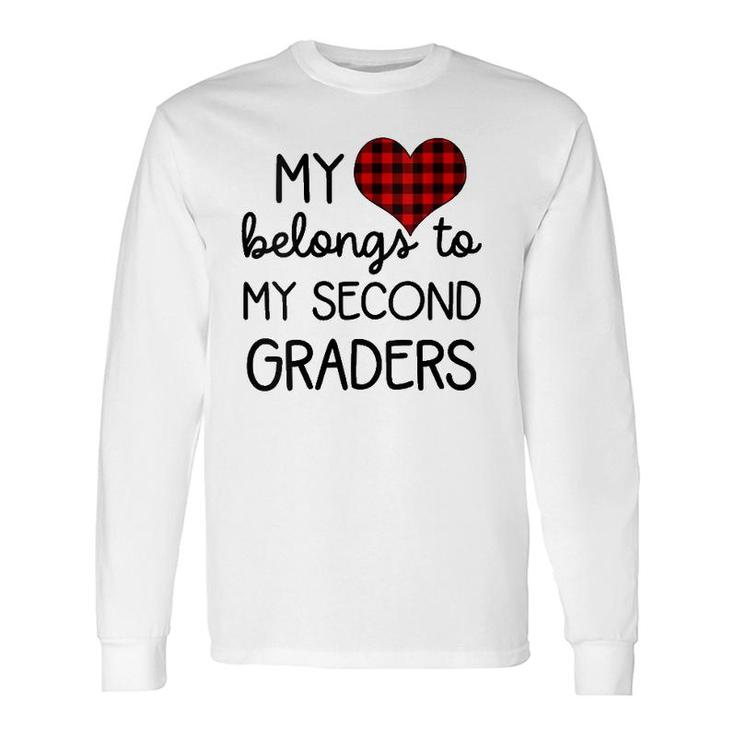 Cute Sweet Valentines Day Idea For 2Nd Grade Teacher V-Neck Long Sleeve T-Shirt