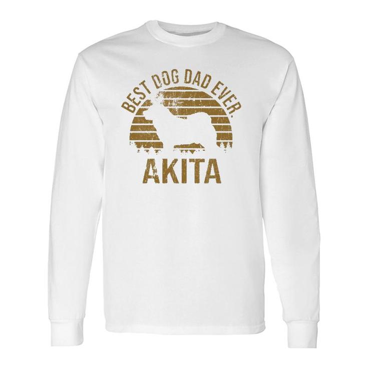 Dogs 365 Best Dog Dad Ever Akita Dog Owner Long Sleeve T-Shirt