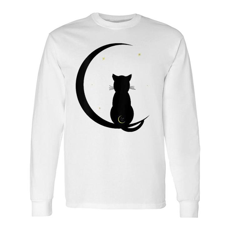 Double Moon Cat V-Neck Long Sleeve T-Shirt T-Shirt