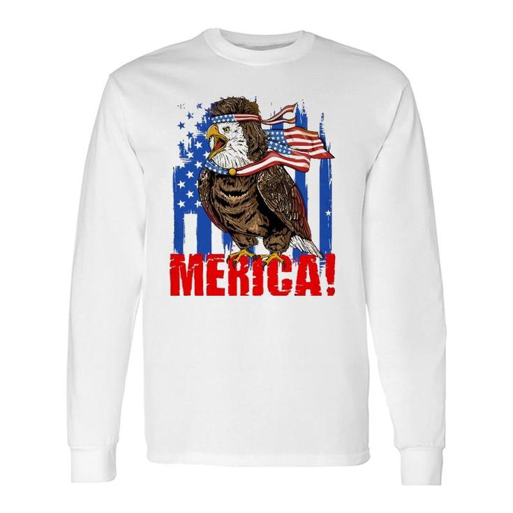 Eagle American Flag Usa Flag Mullet Eagle 4Th Of July Merica Long Sleeve T-Shirt