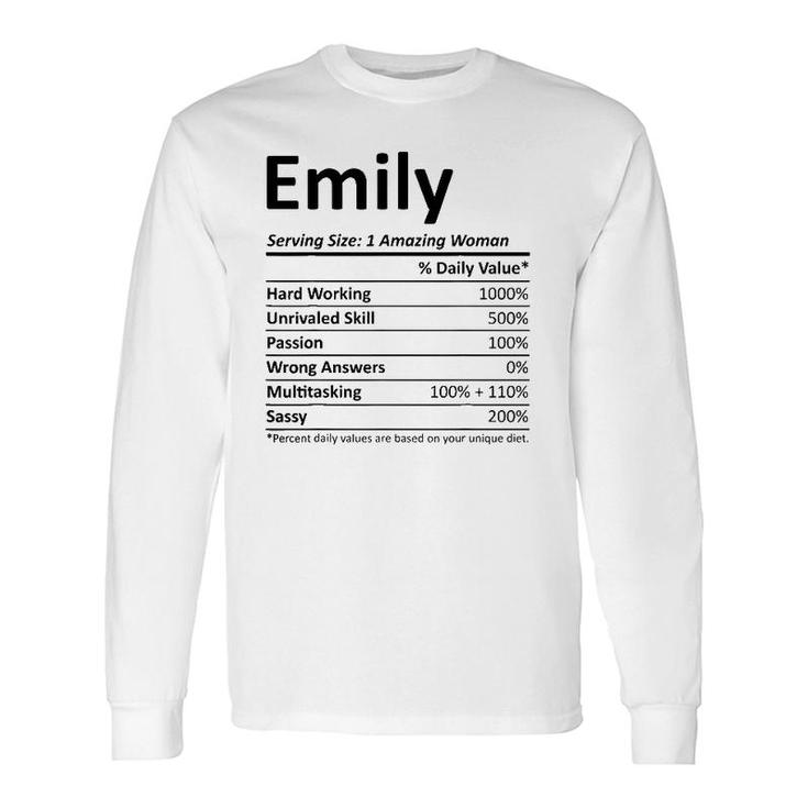 Emily Nutrition Personalized Name Christmas Idea Long Sleeve T-Shirt