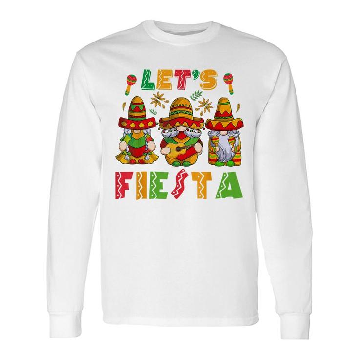Lets Fiesta Cinco De Mayo Latin Gnomes Mexican Party Poncho Long Sleeve T-Shirt