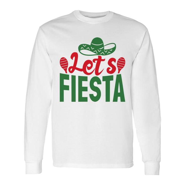 Lets Fiesta Colorful Decoration For Human Red Green Long Sleeve T-Shirt