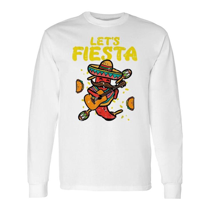 Lets Fiesta Jalapeno Cinco De Mayo Mexican Party Long Sleeve T-Shirt