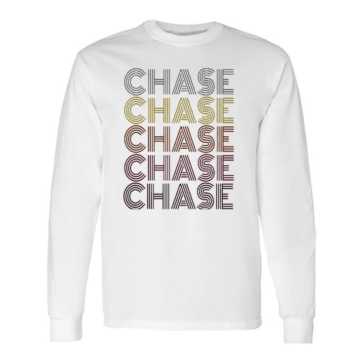 First Name Chase Retro Pattern Vintage Style Long Sleeve T-Shirt T-Shirt
