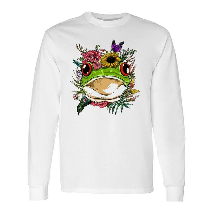 Floral Frog Spring Nature Frog Lovers For & Long Sleeve T-Shirt T-Shirt