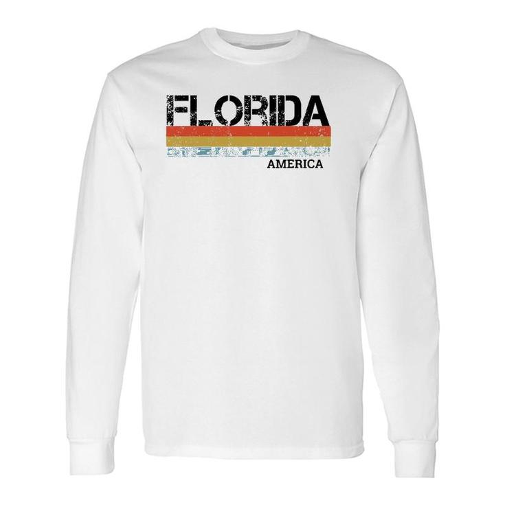 Florida Retro Vintage Stripes Long Sleeve T-Shirt