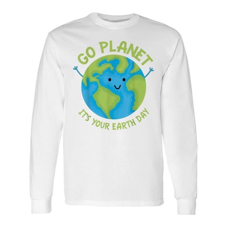 Go Planet Its Your Birthday Kawaii Cute Earth Day Boys Girls Long Sleeve T-Shirt