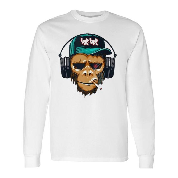 Graffiti Monkey Hip Hop Urban Hip Hop Graphic Long Sleeve T-Shirt