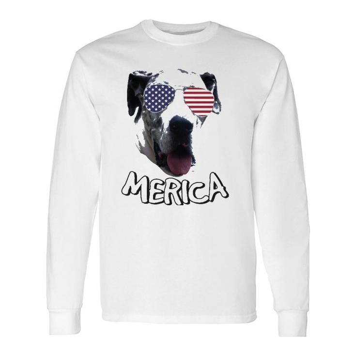 Great Dane Independence Day 4Th Of July Long Sleeve T-Shirt
