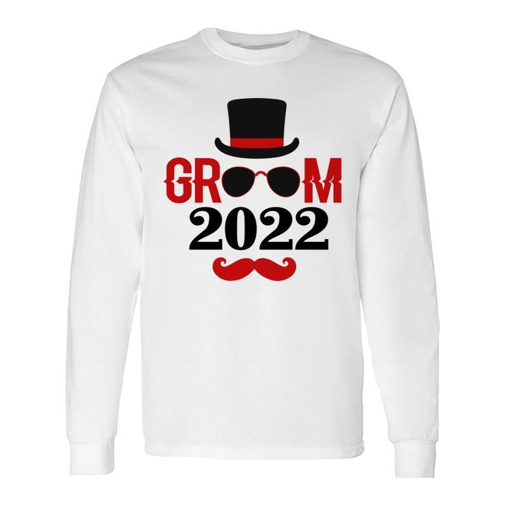 Groom 2022 Groom Bachelor Party Red Black Long Sleeve T-Shirt