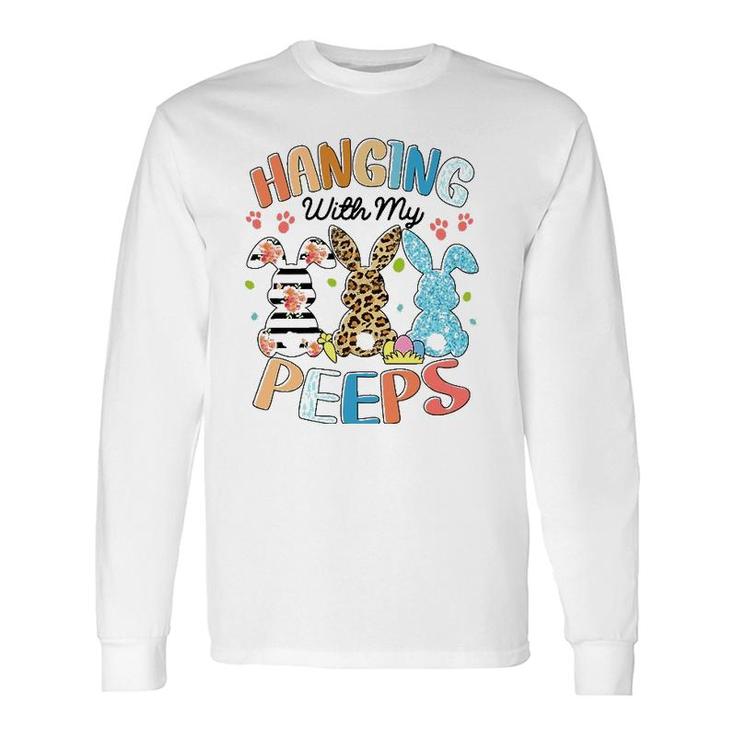 Hanging With My Peeps Rabbit Lover Easter Day Leopard Long Sleeve T-Shirt T-Shirt