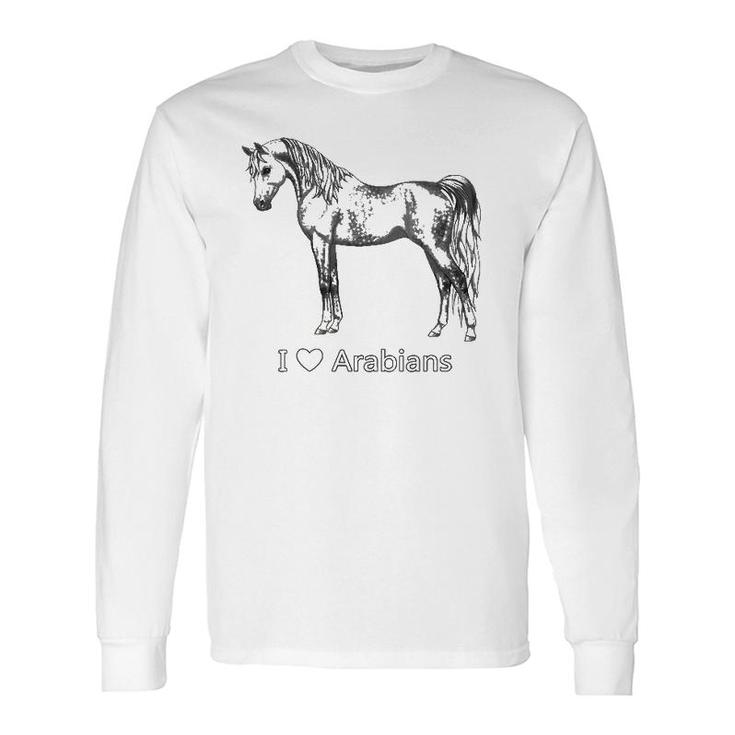 I Heart Love Dapple Gray Arabians Horse Lover Long Sleeve T-Shirt T-Shirt