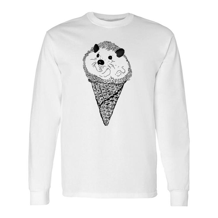 Hedgie Cone Hedgehog Ice Cream Graphic Long Sleeve T-Shirt T-Shirt