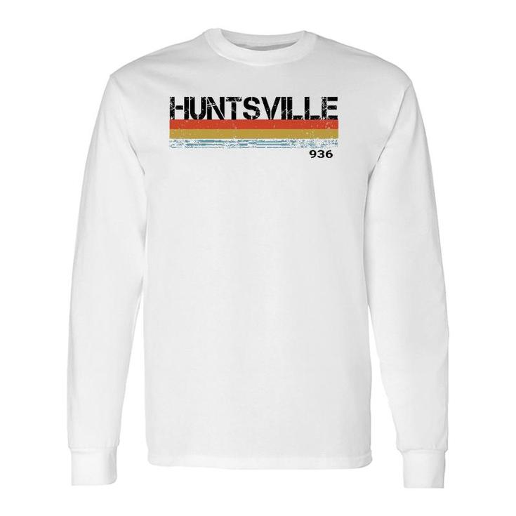 Huntsville Texas City Retro Vintage Stripes & Souvenir Long Sleeve T-Shirt
