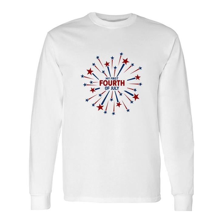 July Fourth July Independence Day Stars Circle 2022 Long Sleeve T-Shirt