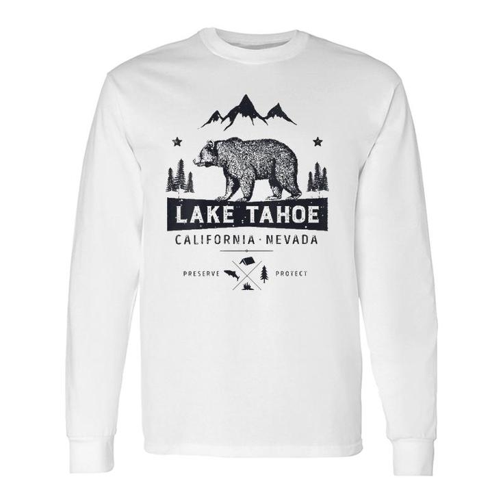 Lake Tahoe National Park California Nevada Vintage Bear V-Neck Long Sleeve T-Shirt T-Shirt