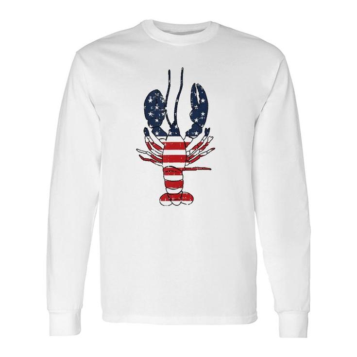 Lobster 4Th Of July American Flag Sea Ocean Lover Patriotic Long Sleeve T-Shirt