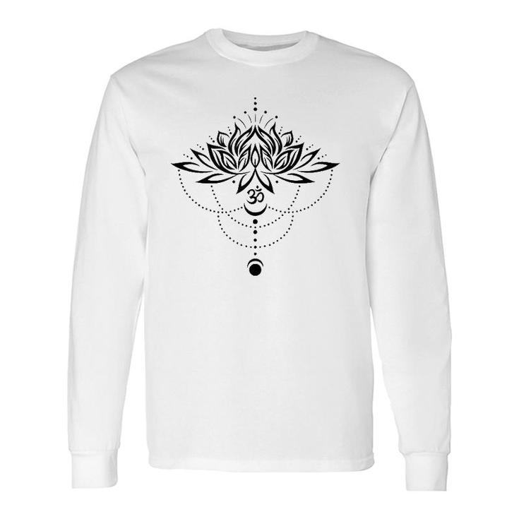 Lotus Flower Om Symbol Yoga Lovers Meditation Moon Idea Long Sleeve T-Shirt T-Shirt