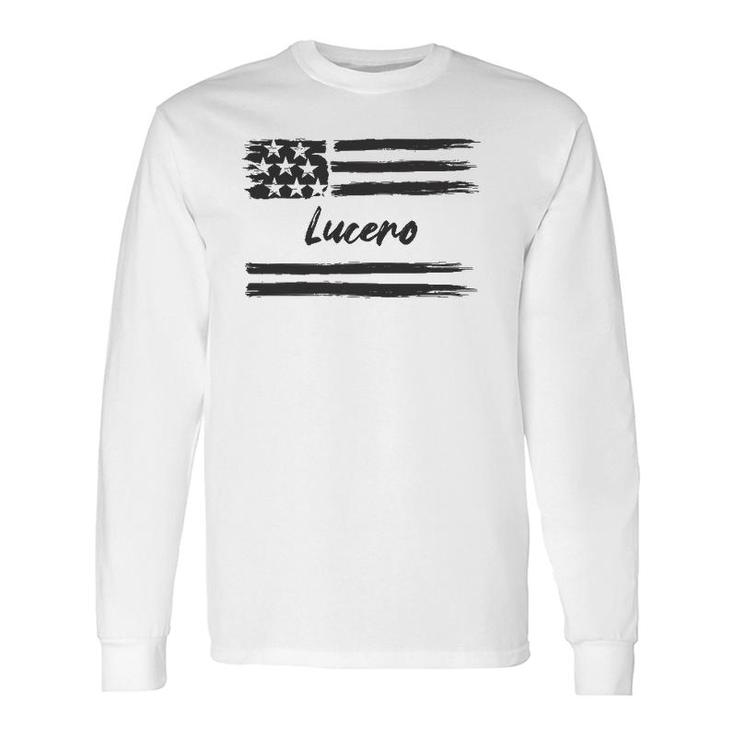 Lucero Personalized Name Stars And Stripes Usa Flag Long Sleeve T-Shirt