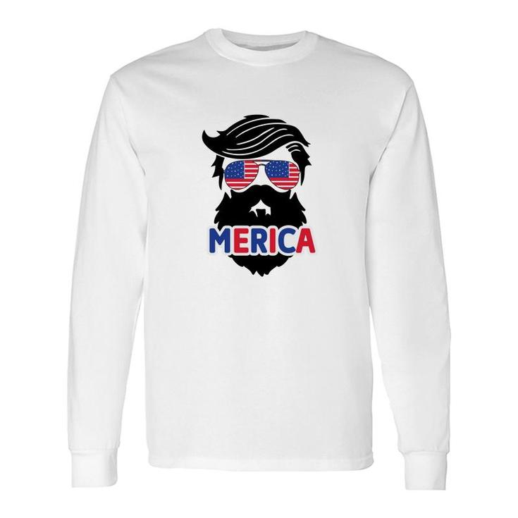 Merica July Independence Day Black Man Great 2022 Long Sleeve T-Shirt