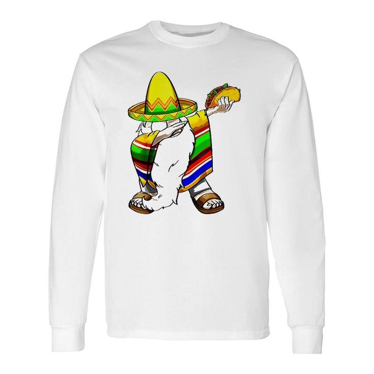Mexican Dabbing Gnome Cinco De Mayo Poncho Sombrero Taco Long Sleeve T-Shirt