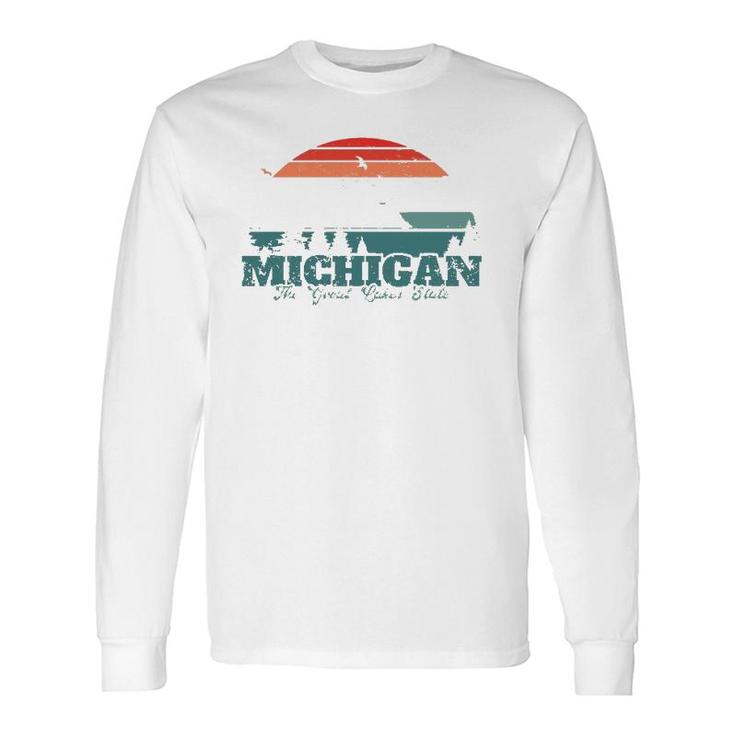 Michigan The Great Lakes State Proud Michigander Long Sleeve T-Shirt T-Shirt
