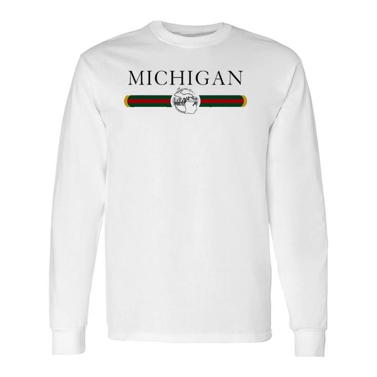 Michigan Style Home State Long Sleeve T-Shirt T-Shirt