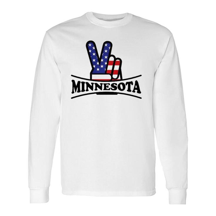 Minnesota Home State Retro Vintage 70S 80S Style Long Sleeve T-Shirt