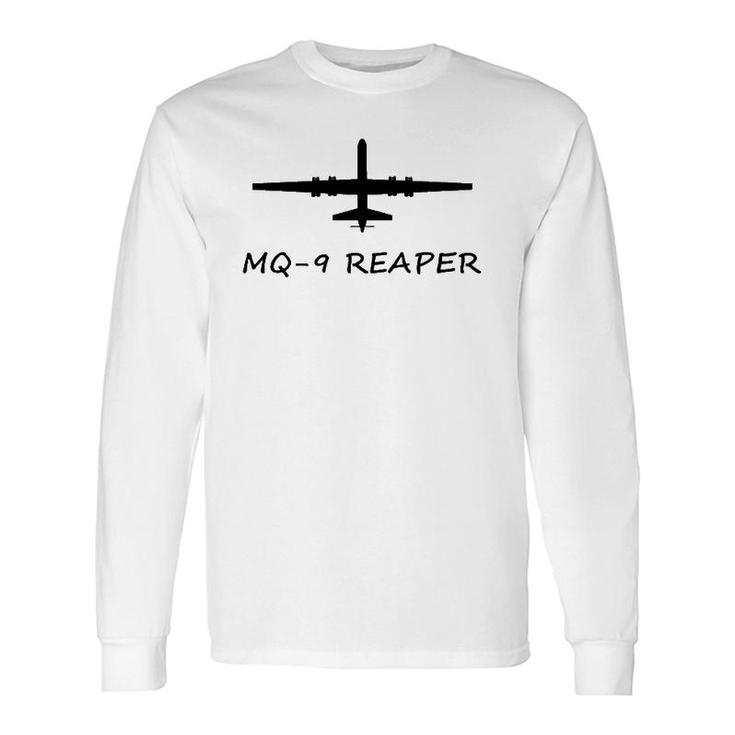 Mq-9 Reaper Drone Aircraft American Flag Demon Long Sleeve T-Shirt T-Shirt