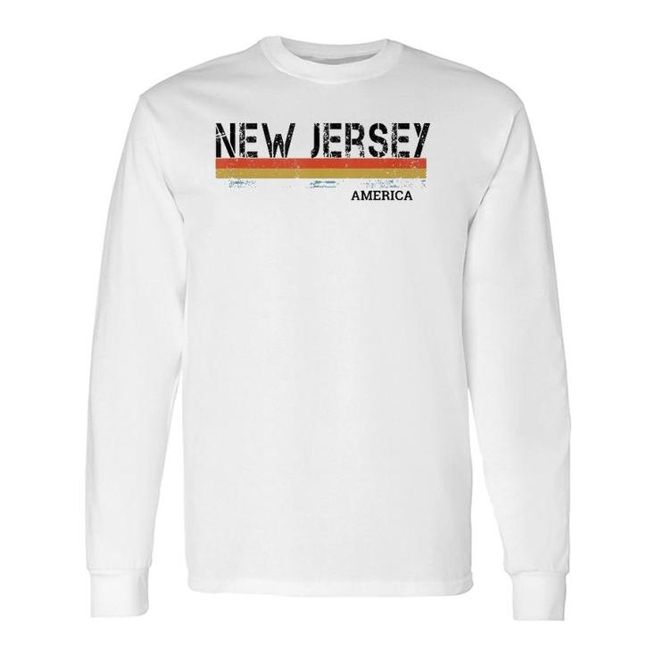 New Jersey Retro Vintage Stripes Long Sleeve T-Shirt