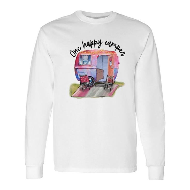 One Happy Camper One Happt Person Camp Life Custom Long Sleeve T-Shirt