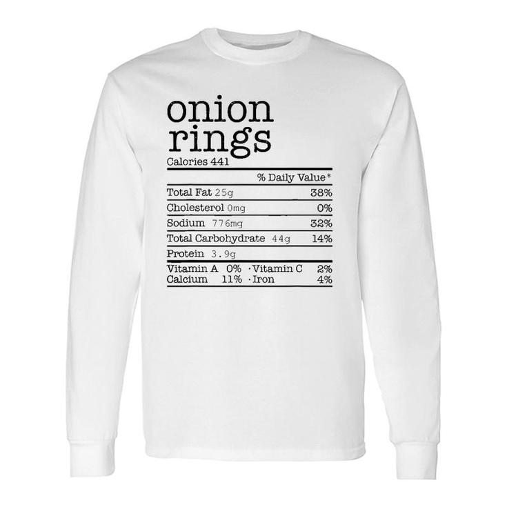 Onion Rings Nutrition Facts Thanksgiving Christmas Long Sleeve T-Shirt