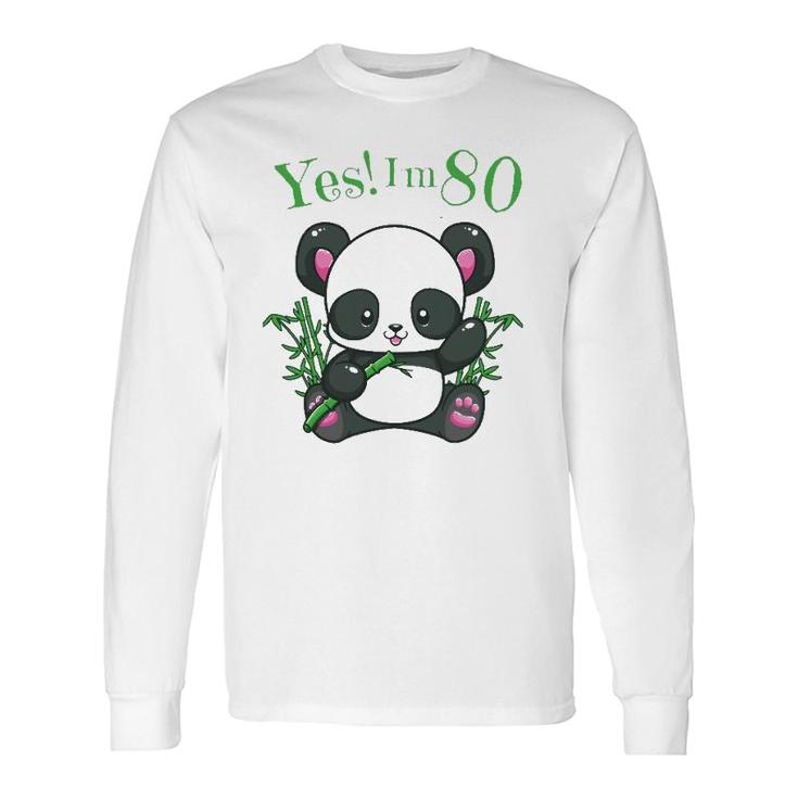 Panda 80Th Birthday Birthday Outfit 80 Ver2 Long Sleeve T-Shirt T-Shirt