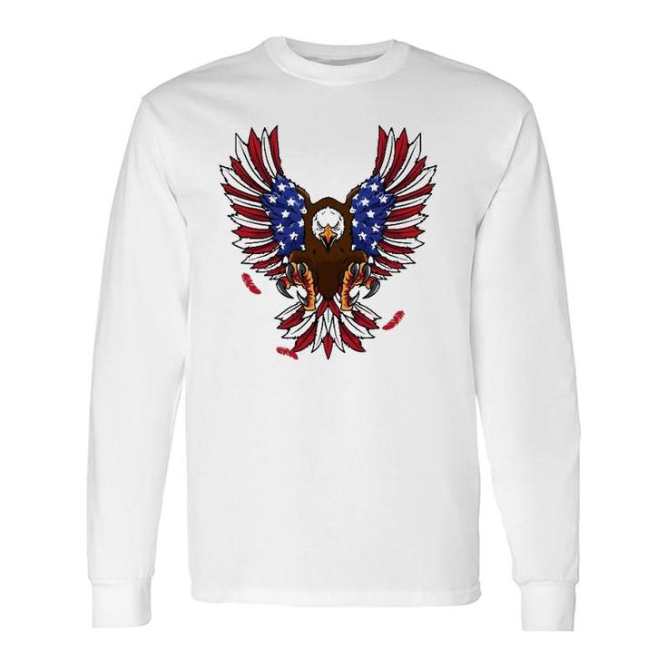 Patriotic July 4Th Usa Eagle Lovers American Flag Eagle Long Sleeve T-Shirt