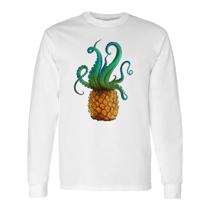 Pineapple Octopus Summer Tee V-Neck Long Sleeve T-Shirt T-Shirt