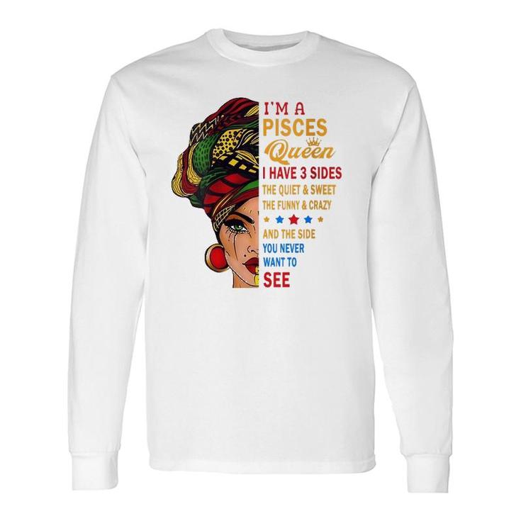 Pisces Queens Are Born In February 19- March 20 V-Neck Long Sleeve T-Shirt