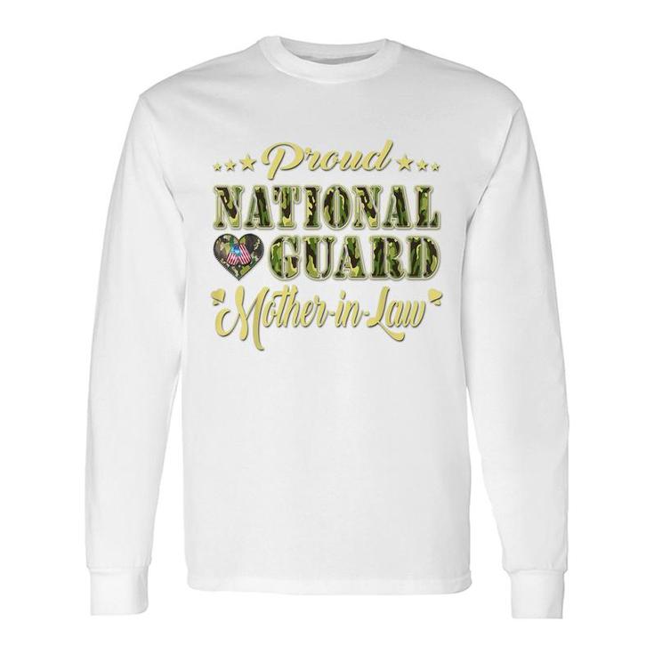 Proud National Guard Mother-In-Law Dog Tags Heart Army Mom Long Sleeve T-Shirt