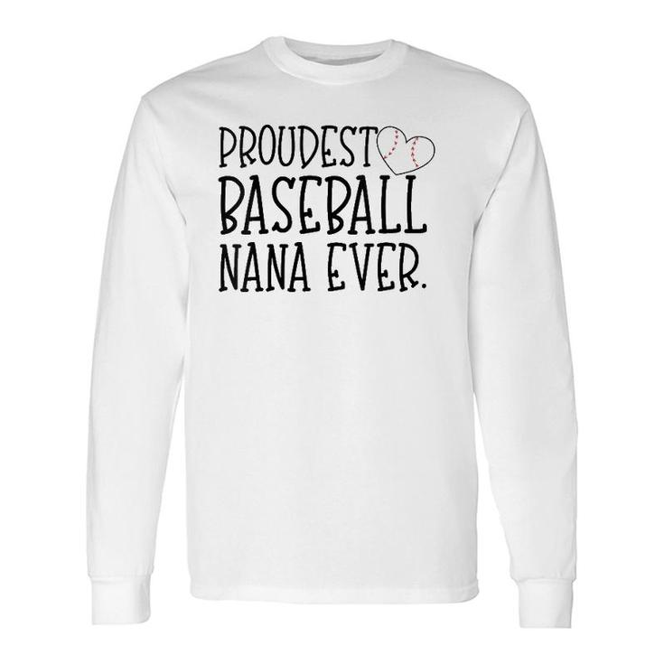Proudest Baseball Nana Ever Cute Baseball Player Grandson V-Neck Long Sleeve T-Shirt T-Shirt