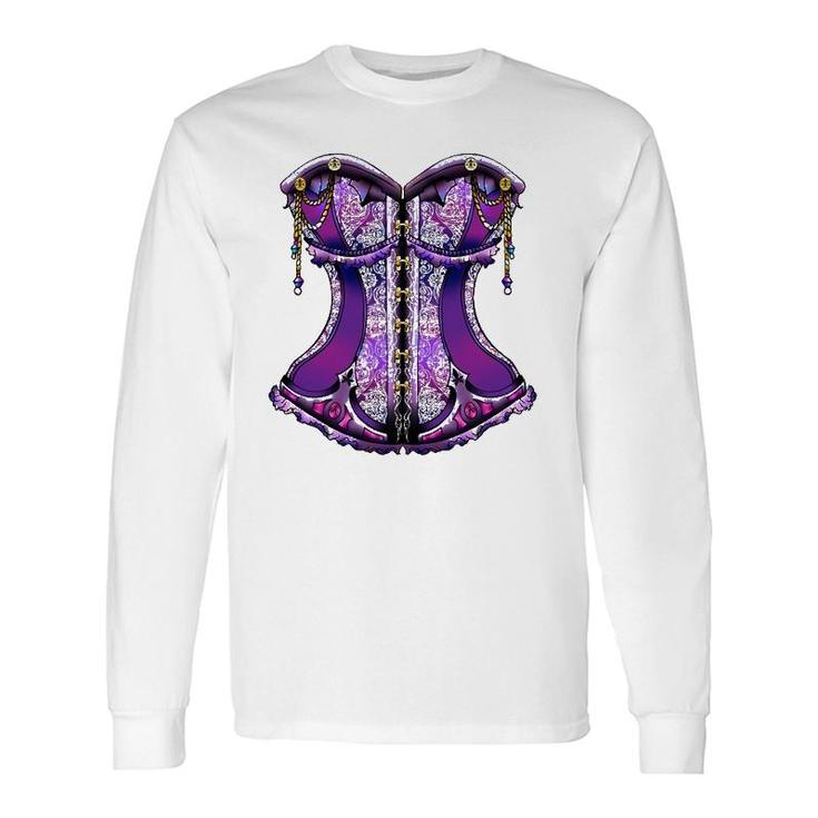 Purple Steampunk Corset Halloween Long Sleeve T-Shirt T-Shirt