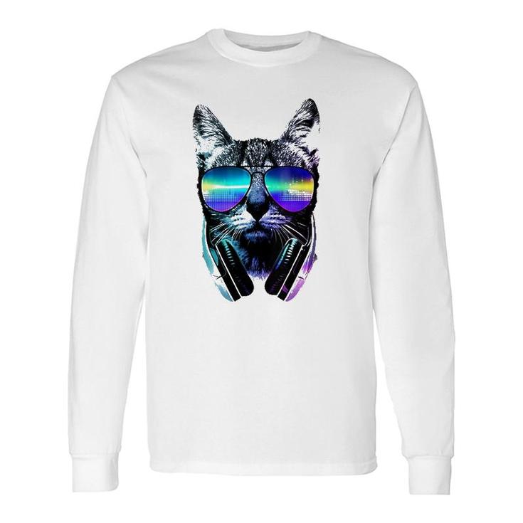 Rave Cat Edm Kitten Dj Kitty Tech House Music Underground Long Sleeve T-Shirt T-Shirt