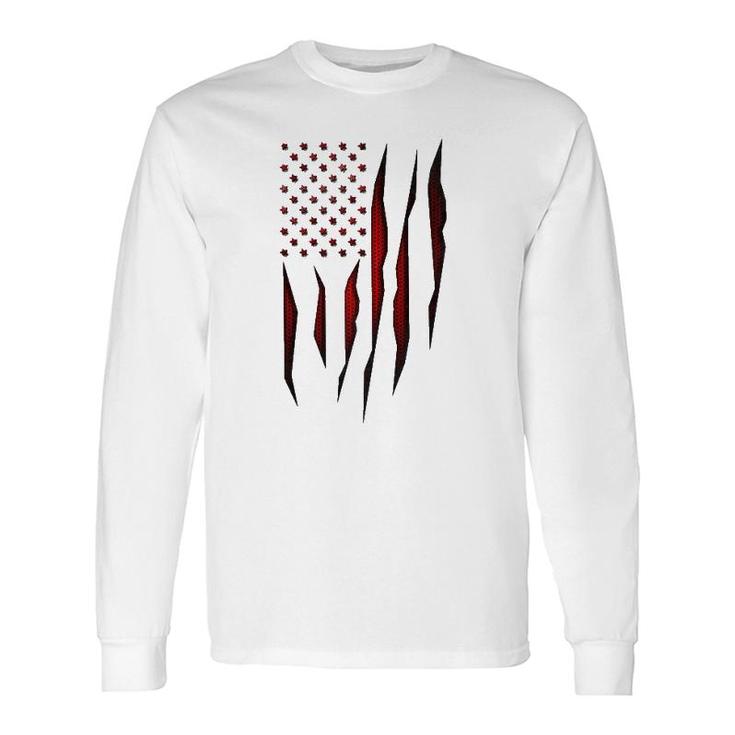 Red Carbon Fiber Onyx American Flag Long Sleeve T-Shirt T-Shirt