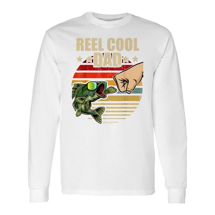 Reel Cool Dad Retro Fishing Fathers Day Fist Bump Long Sleeve T-Shirt