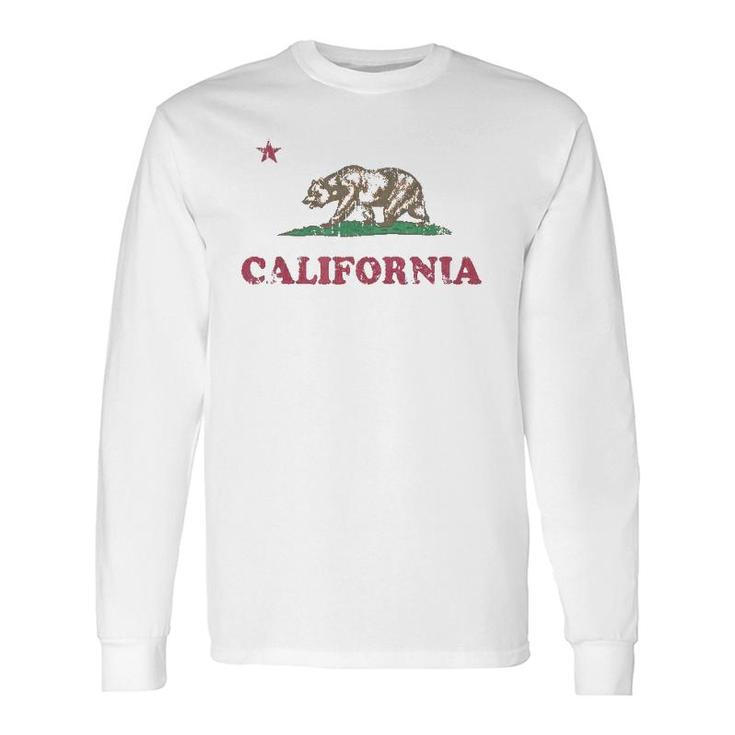Retro California Republic Flag Long Sleeve T-Shirt T-Shirt