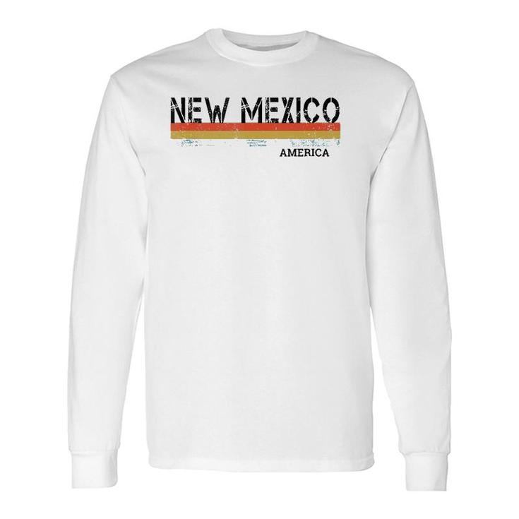 Retro Vintage Stripes New Mexico & Souvenir Long Sleeve T-Shirt