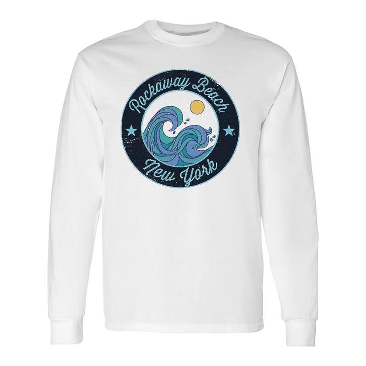 Rockaway Beach Ny New York Souvenir Nautical Surfer Graphic Long Sleeve T-Shirt T-Shirt